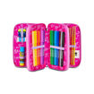 Picture of SJ EVER 3 ZIPPER FIXSTAR FILLED PENCIL CASE